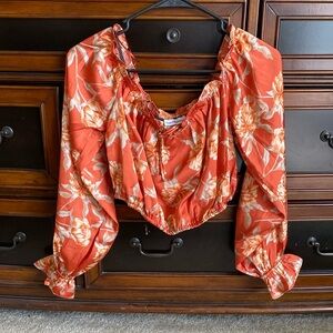 Floral Ruffled Women's Top